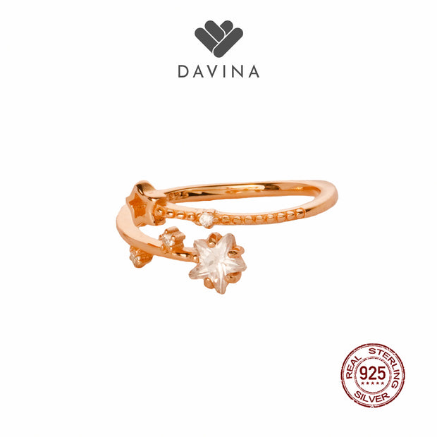 DAVINA Ladies Esra Ring Rose Gold Plated Sterling Silver 925