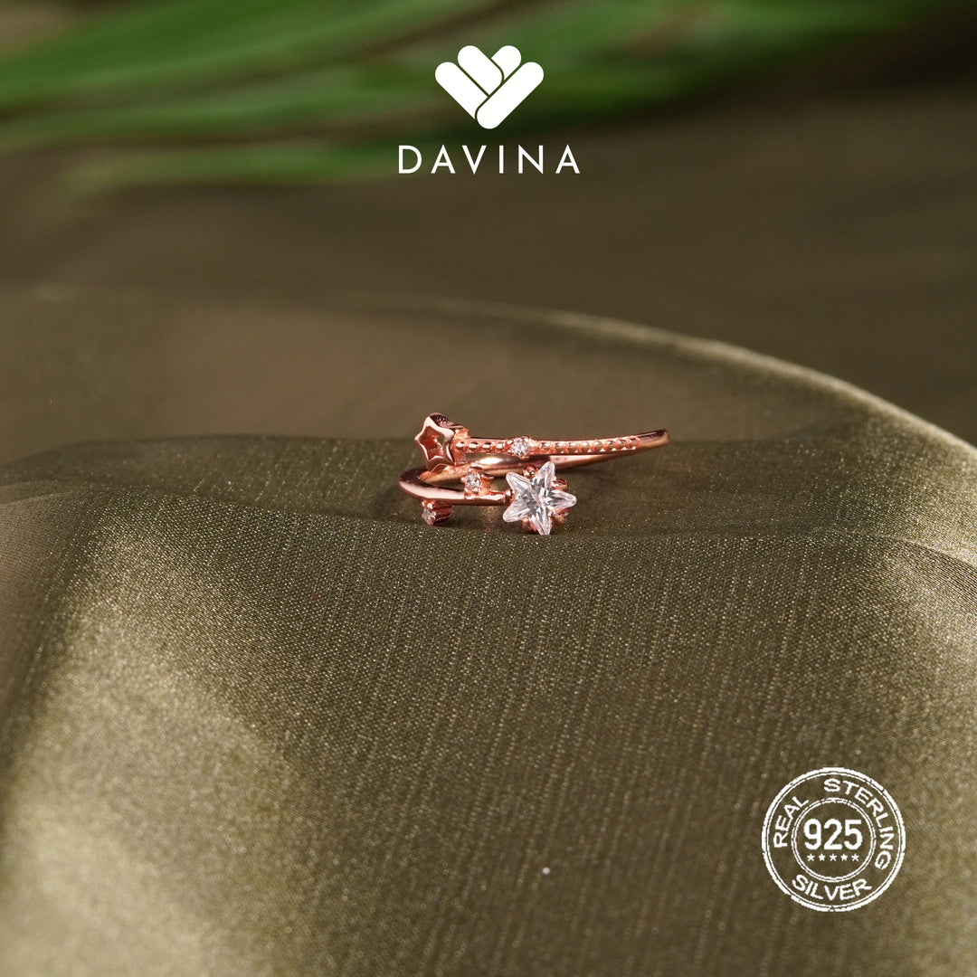 DAVINA Ladies Esra Ring Rose Gold Plated Sterling Silver 925