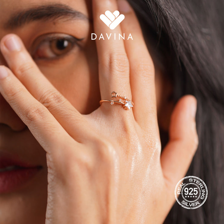 DAVINA Ladies Esra Ring Rose Gold Color S925