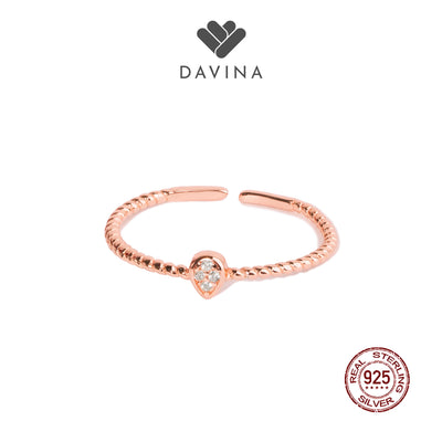 DAVINA Ladies Winna Ring Rose Gold Sterling Silver 925