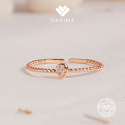 DAVINA Ladies Winna Ring Rose Gold Sterling Silver 925