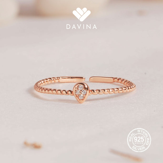 DAVINA Ladies Winna Ring Rose Gold Sterling Silver 925