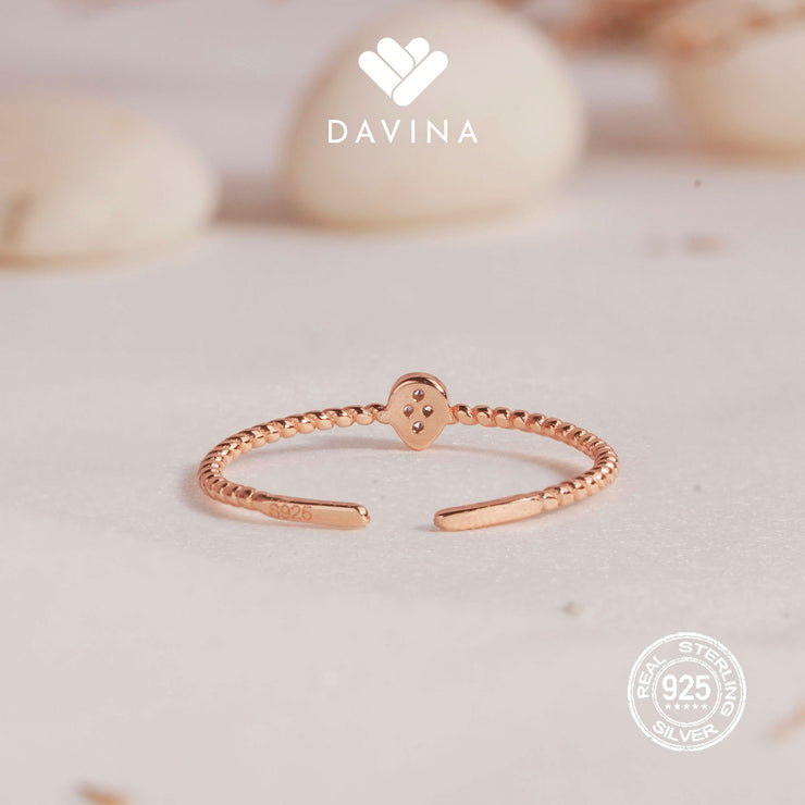 DAVINA Ladies Winna Ring Rose Gold Sterling Silver 925