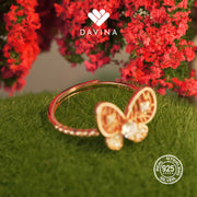 DAVINA Ladies Mikayla Ring Rose Gold Sterling Silver 925