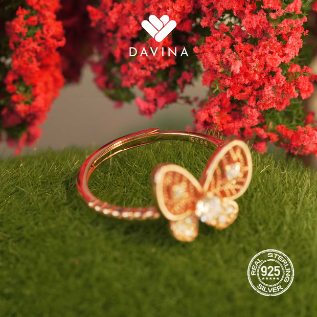 DAVINA Ladies Mikayla Ring Rose Gold Sterling Silver 925