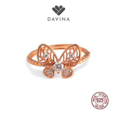 DAVINA Ladies Mikayla Ring Rose Gold Sterling Silver 925