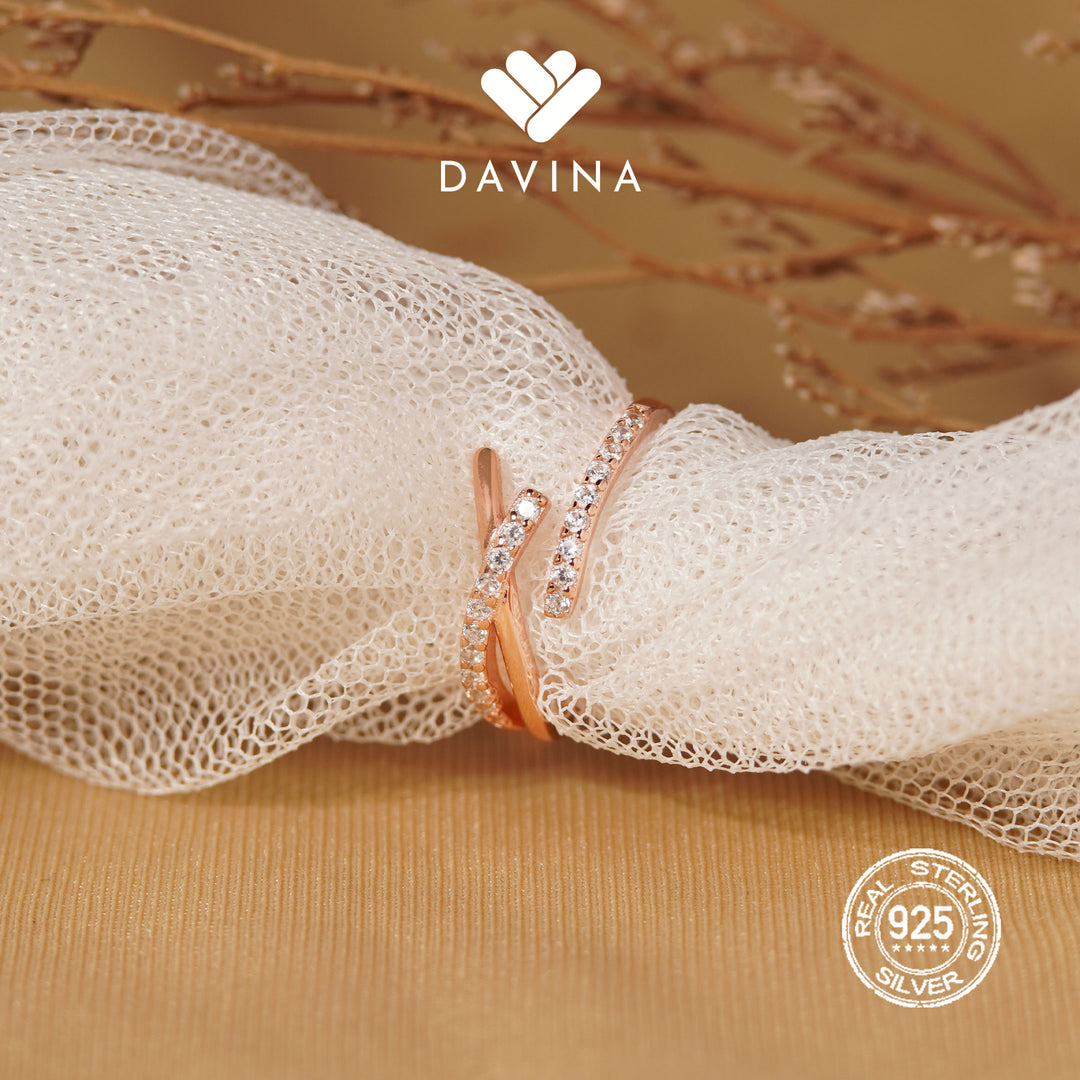 DAVINA Ladies Ziva Ring Rose Gold Plated Sterling Silver 925