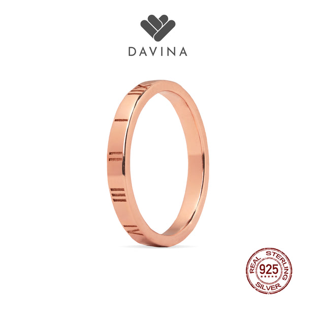 DAVINA Ladies Gilena Ring Rose Gold Sterling Silver 925