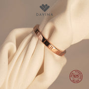 DAVINA Ladies Gilena Ring Rose Gold Sterling Silver 925