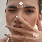 DAVINA Ladies Gilena Ring Rose Gold Sterling Silver 925