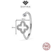 DAVINA Ladies Fleur Ring Sterling Silver 925