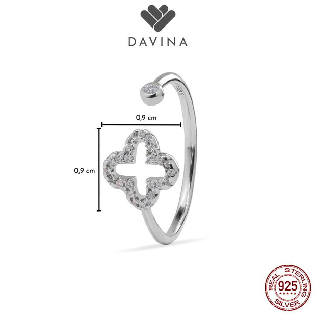 DAVINA Ladies Fleur Ring Sterling Silver 925