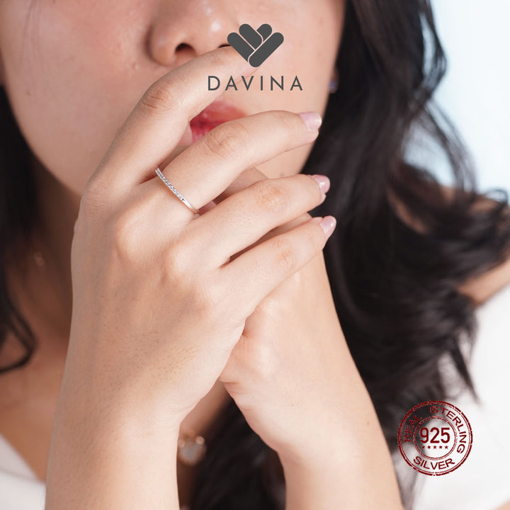 DAVINA Ladies Twills Ring Rose Gold Color Sterling Silver 925