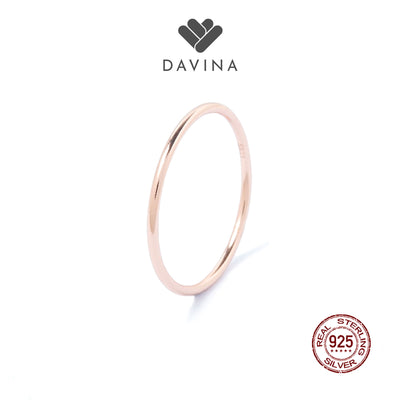 DAVINA Ladies Adele Ring Rose Gold Color Sterling Silver 925