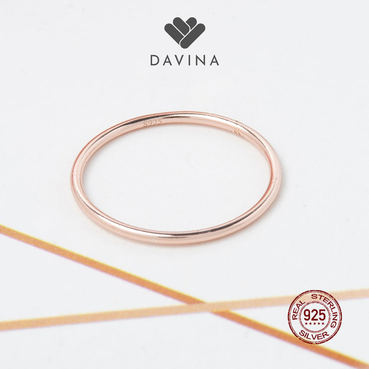 DAVINA Ladies Adele Ring Rose Gold Color Sterling Silver 925