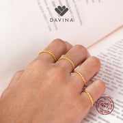 DAVINA Ladies Arsy Ring Gold Color Sterling Silver 925