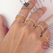 DAVINA Ladies Arsy Ring Gold Color Sterling Silver 925