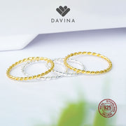 DAVINA Ladies Arsy Ring Gold Color Sterling Silver 925