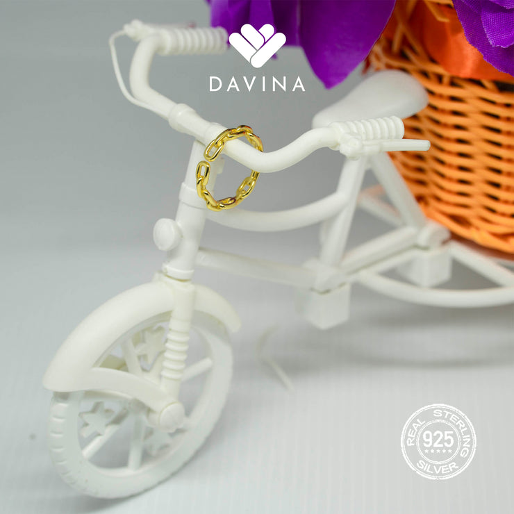 DAVINA Ladies Josie Ring Gold Color Sterling Silver 925