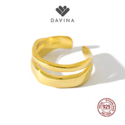 DAVINA Ladies Caroline Ring Gold Color Sterling Silver 925