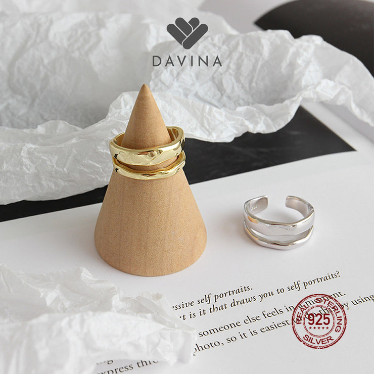 DAVINA Ladies Caroline Ring Gold Color Sterling Silver 925