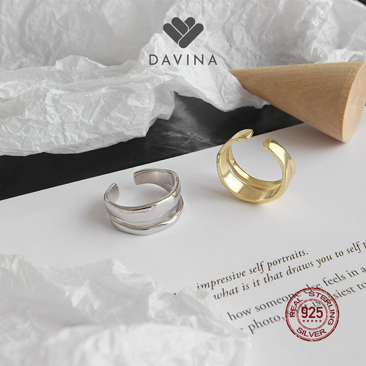 DAVINA Ladies Caroline Ring Gold Color Sterling Silver 925