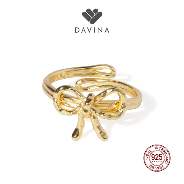 DAVINA Ladies Lacey Ring Gold Color Sterling Silver 925