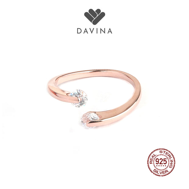 DAVINA Ladies Syeila Ring Rose Gold Color Sterling Silver 925