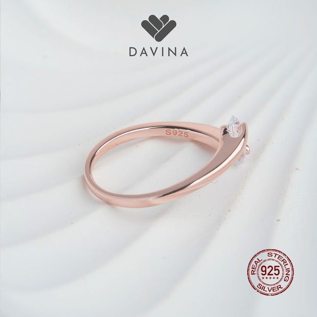 DAVINA Ladies Syeila Ring Rose Gold Color Sterling Silver 925