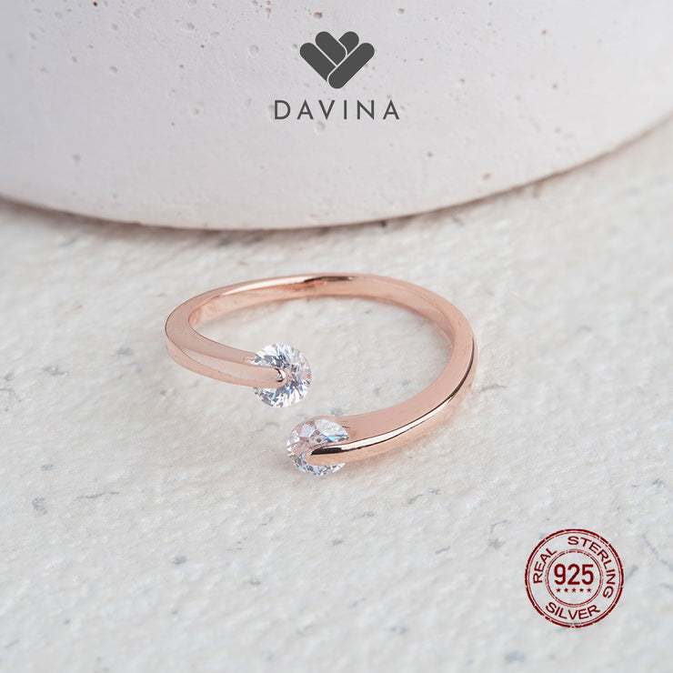 DAVINA Ladies Syeila Ring Rose Gold Color Sterling Silver 925