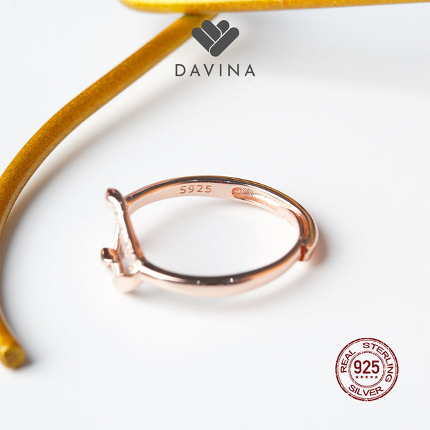 DAVINA Ladies Ivelle Ring Rose Gold Color Sterling Silver 925