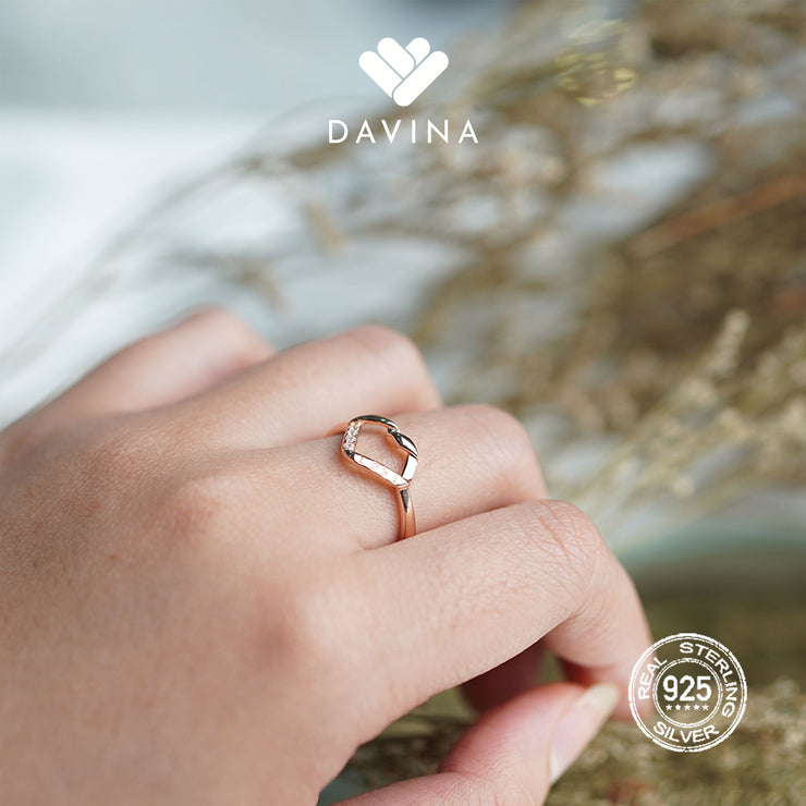 DAVINA Ladies Ivelle Ring Rose Gold Color Sterling Silver 925