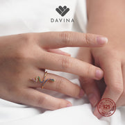 DAVINA Ladies Snackie Ring Gold Color Sterling Silver 925