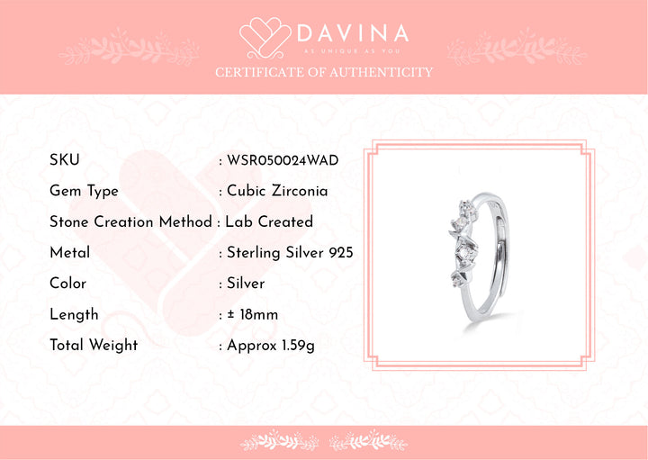 DAVINA Couple Andrew Alica Rings Sterling Silver 925