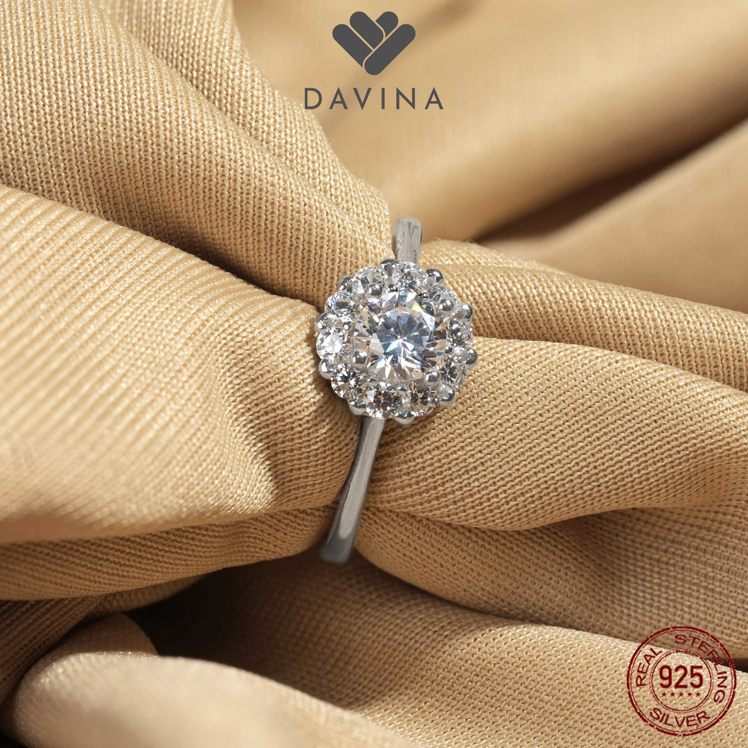 DAVINA Ladies Shiny Ring Sterling Silver 925