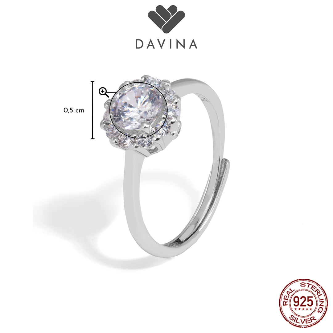DAVINA Ladies Shiny Ring Sterling Silver 925