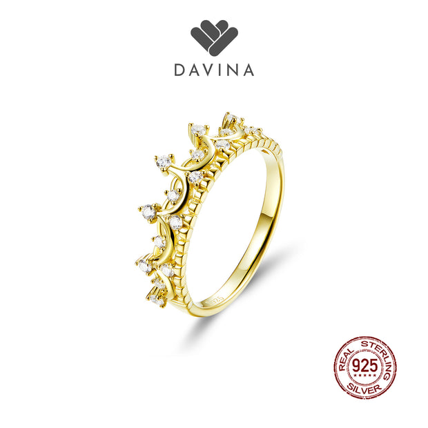 DAVINA Ladies Reina Ring Gold Color Sterling Silver 925