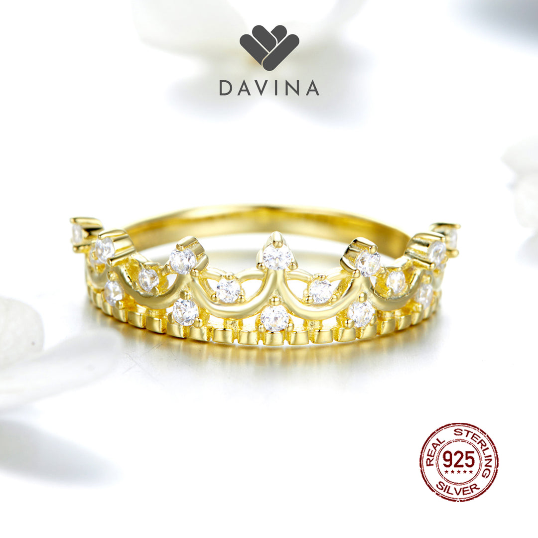 DAVINA Ladies Reina Ring Gold Color Sterling Silver 925