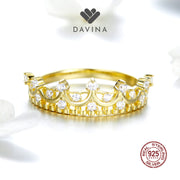 DAVINA Ladies Reina Ring Gold Color Sterling Silver 925