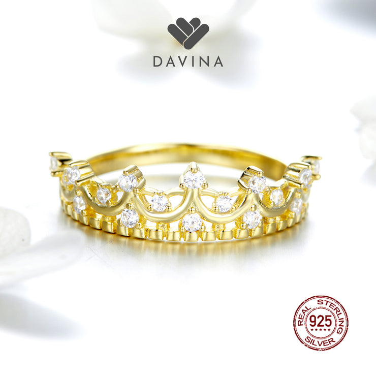 DAVINA Ladies Reina Ring Gold Color Sterling Silver 925