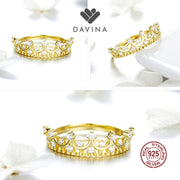 DAVINA Ladies Reina Ring Gold Color Sterling Silver 925