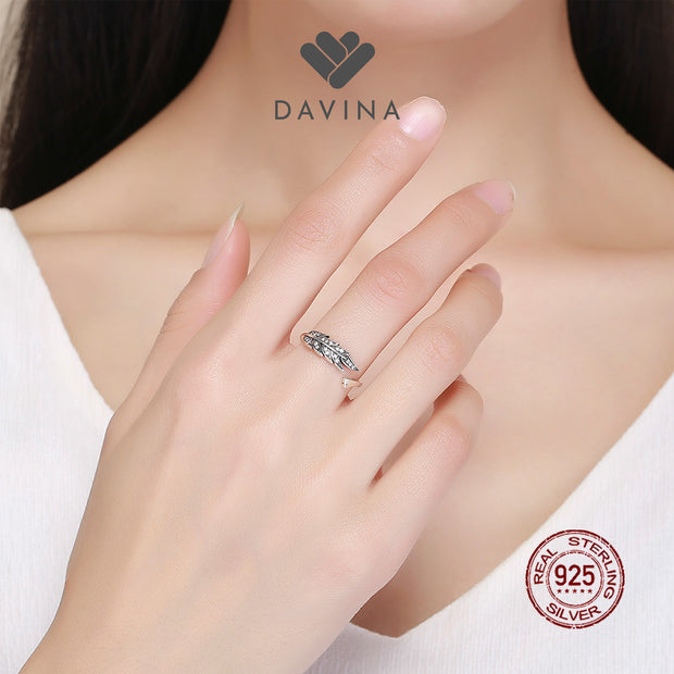 DAVINA Ladies Leaf Ring Sterling Silver 925