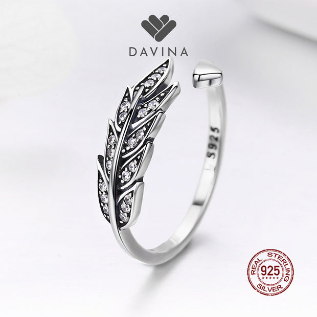 DAVINA Ladies Leaf Ring Sterling Silver 925