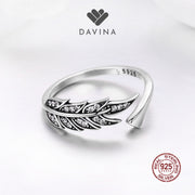 DAVINA Ladies Leaf Ring Sterling Silver 925