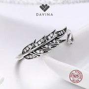 DAVINA Ladies Leaf Ring Sterling Silver 925