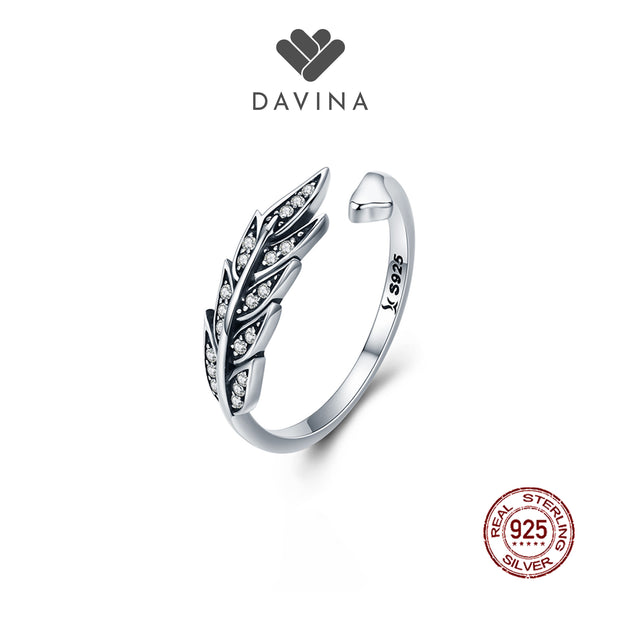 DAVINA Ladies Leaf Ring Sterling Silver 925