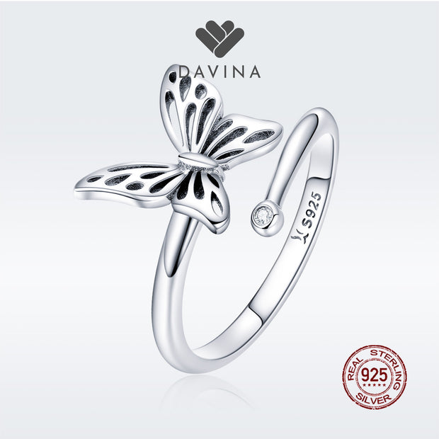 DAVINA Ladies Butterfly Ring Sterling Silver 925