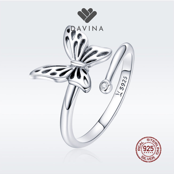 DAVINA Ladies Butterfly Ring Sterling Silver 925