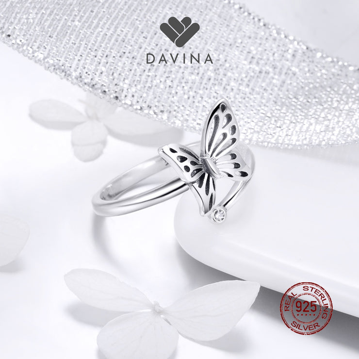 DAVINA Ladies Butterfly Ring Sterling Silver 925