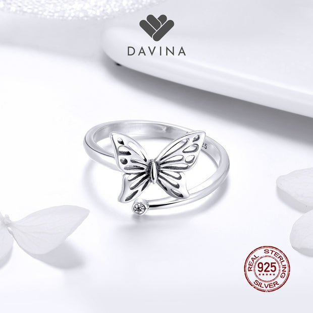 DAVINA Ladies Butterfly Ring Sterling Silver 925